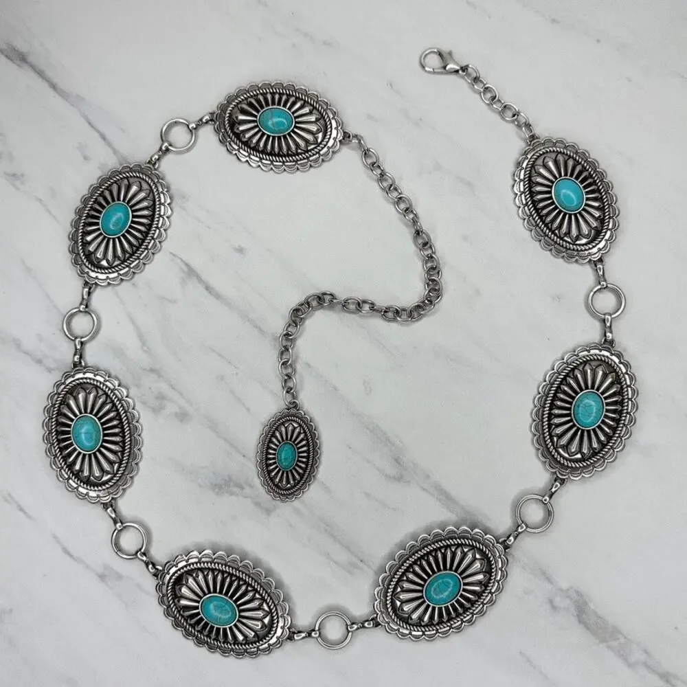 Ariat Faux Turquoise Concho Belt Small/Medium (S/M) ✨
